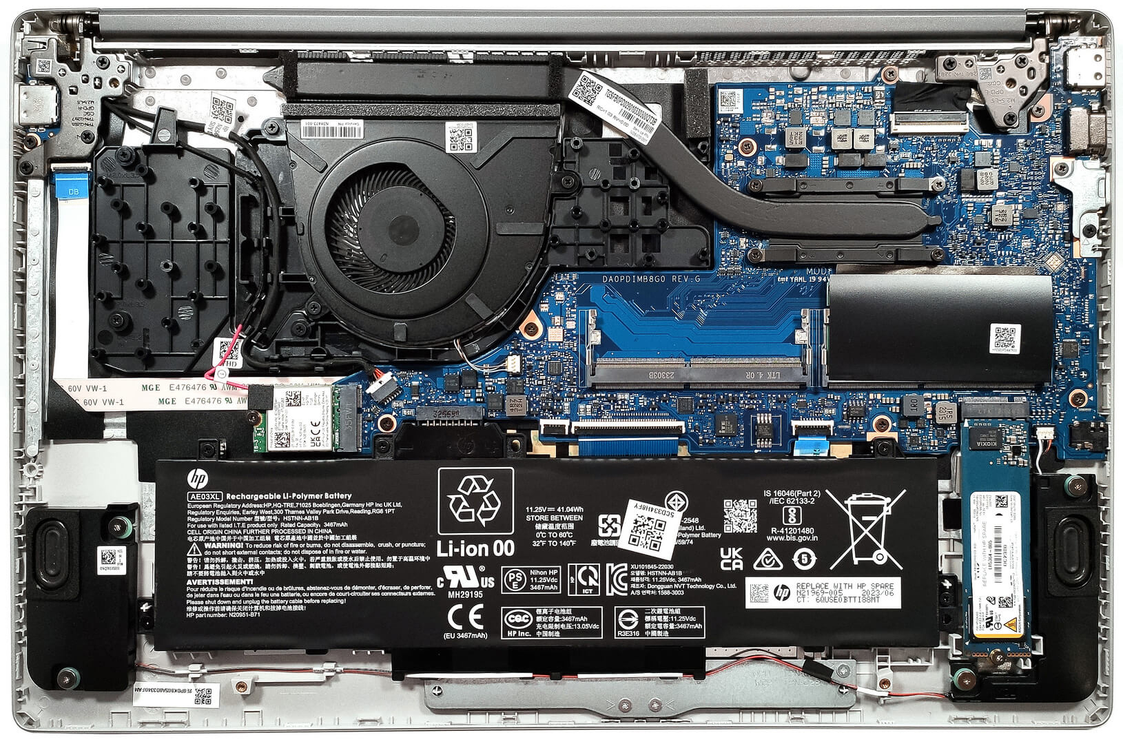 Internal Photo of HP 15-FC 15-FD 250 255 G10 TPN-Q287 N36064-001 CPU Fan original (HP 250 G10)